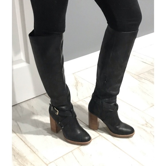 H\u0026M Shoes | H\u0026M Black Knee High Boots Sz 8 EU 39 | Color: Black/Brown | Size: 8 | Justcandy's Closet